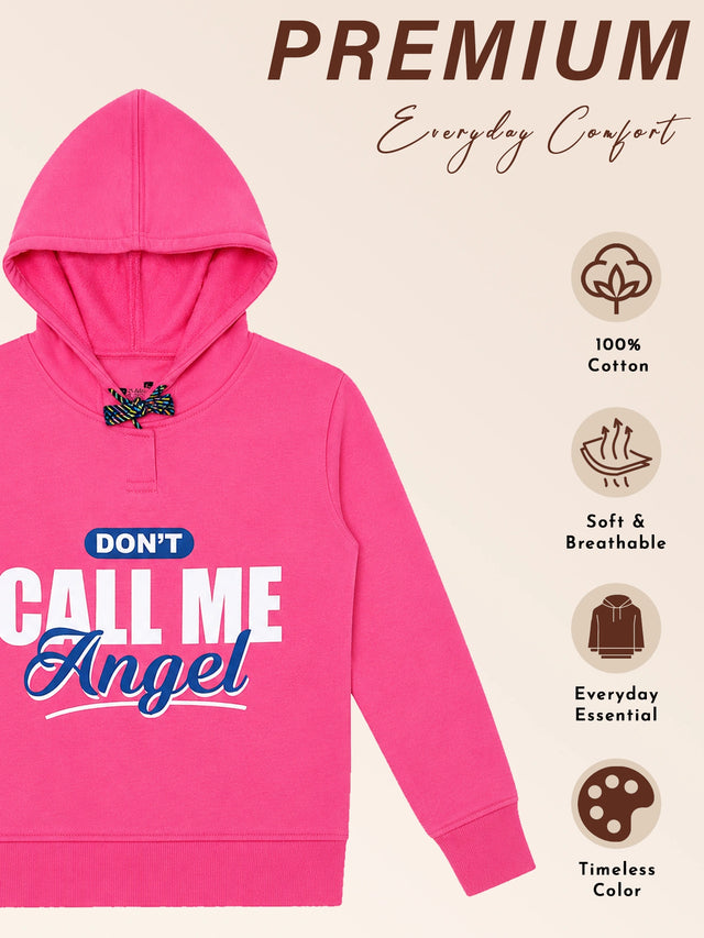 Girls Hooded Full Sleeve Sweatshirt with Round Neck Styling for Casual Wear and Comfortable Winter Use - Pack of 1