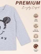 Baby Boys Mickey & Friends Interlock T-Shirt Round Neck Full Sleeves Warm Wear Top with Regular Fit Comfort