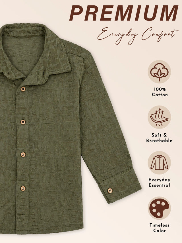 Baby Boys Cotton Full Sleeves Shirt with Regular Fit for Casual Wear, Easy Dressing and Everyday Styling