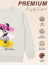 Baby Girls Minnie & Friends Printed Round Neck Full Sleeve Sweatshirt for Easy Winter Wear and Comfortable Styling