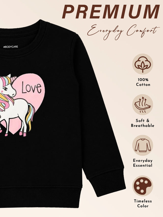 Baby Girls Round Neck Full Sleeve Sweatshirt for Regular Casual Wear, Easy Styling and Comfortable Movement