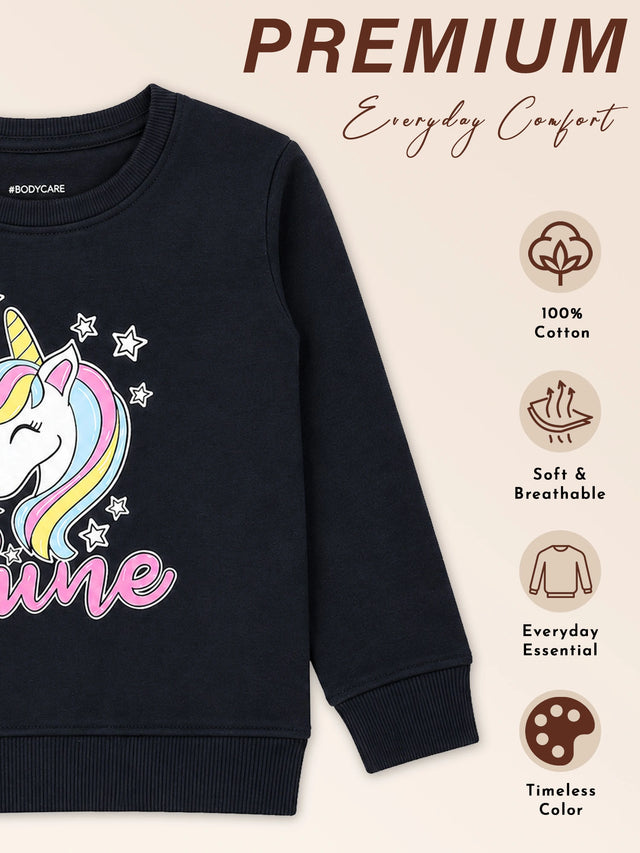 Baby Girls Round Neck Full Sleeve Sweatshirt for Easy Casual Wear, Everyday Comfort and Winter Styling