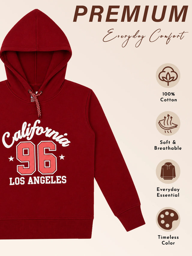 Girls Hooded Full Sleeve Sweatshirt with Round Neck Styling for Casual Wear and Comfortable Winter Use - Pack of 1