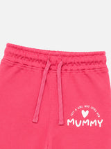 Baby Girls Interlock Track Pant with Printed Regular Fit for Casual Wear, Lounge Comfort and Easy Movement