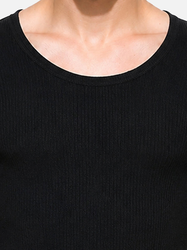 Men Thermal Top with Round Neck and Full Sleeves for Winter Wear, Warm Base Layer Comfort and Regular Use