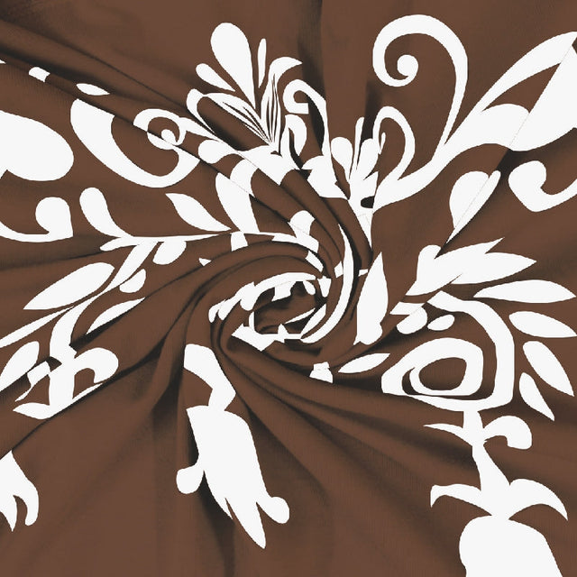 King Size Cotton Bedsheet Brown Ornamental Print - Bodycare