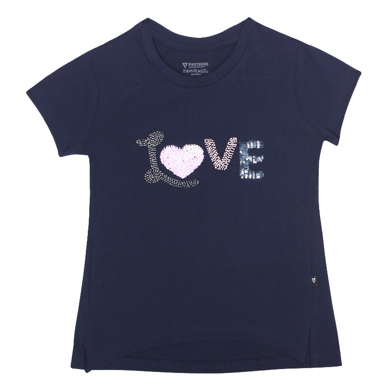 Bodycare Girls Tshirt Round Neck Half Sleeves Solid