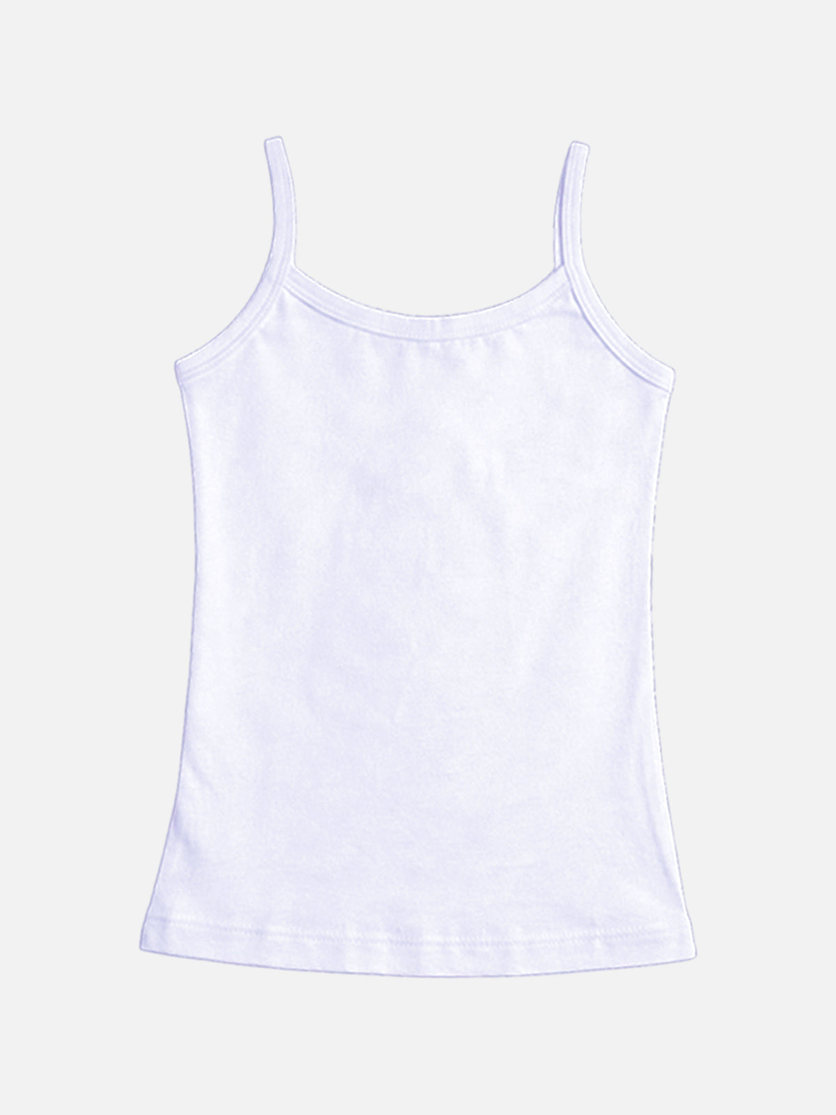 Girls Plain Vest 100% Cotton Sleeveless Innerwear Camisole and U-Neck Styling for Lightweight Comfort - Pack of 3