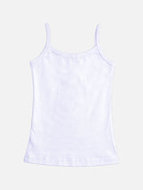 Girls Plain Vest 100% Cotton Sleeveless Innerwear Camisole and U-Neck Styling for Lightweight Comfort - Pack of 3