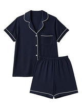 Women's Single Jersey Night Suit - Navy - XL