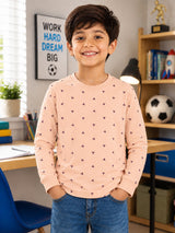 Boys Printed Round Neck Full Sleeve T-Shirt for Casual Wear, Comfortable Coverage and Everyday Wardrobe Use - Pack of 1