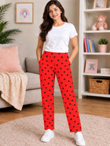Women 100% Cotton Lower Pyjama with Side Pockets and Skinny Fit Track Pant Style for Casual Active Wear