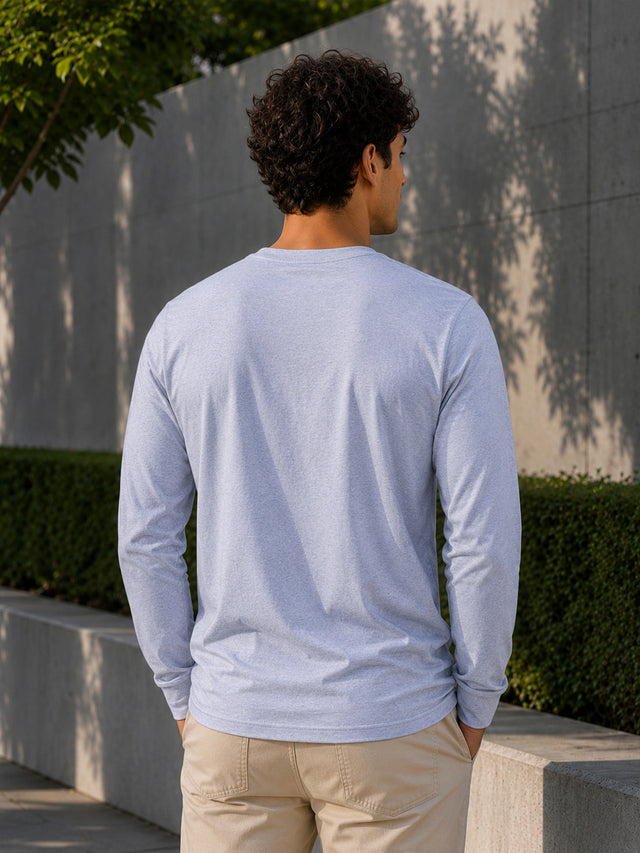 Men T-Shirt Round Neck Full Sleeves with Regular Styling for Everyday Casual Wear and Easy Layering Comfort