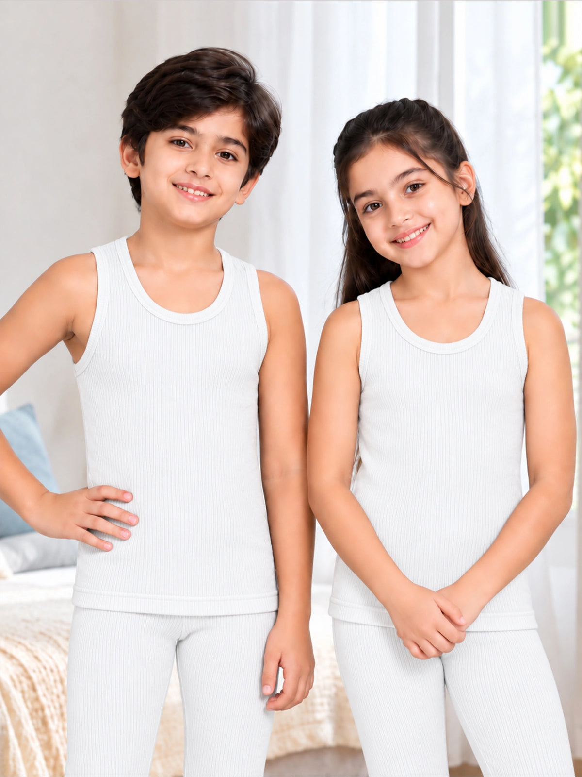 Unisex Sleeveless Thermal Top with Round Neck Design for Winter Base Layering and Cold-Weather Innerwear Comfort
