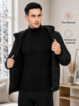 Men Full Sleeves Thermal Top with High Neck and Antibacterial Technology for Winter Base Layer Comfort