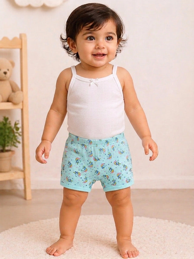 Unisex 100% Cotton Bloomer with Lycra Band for Everyday Innerwear Comfort, Secure Fit and Regular Use - Pack of 3