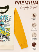 Boys French Terry Printed Full Sleeve Sweatshirt with Soft Cotton Winter Comfort and Regular Wardrobe Use