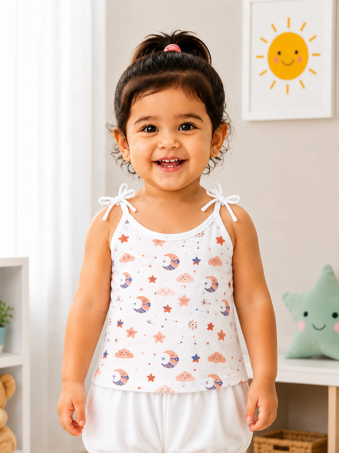 Baby Girls Camisole Sleeveless Vest for Everyday Innerwear Comfort and Easy Layering Essentials - Pack of 3