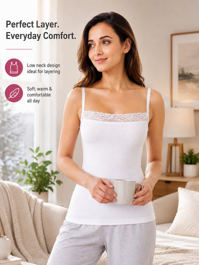 Women Antibacterial Round Neck Sleeveless Thermal Top for Cold-Weather Layering and Winter Innerwear Comfort - Pack of 1