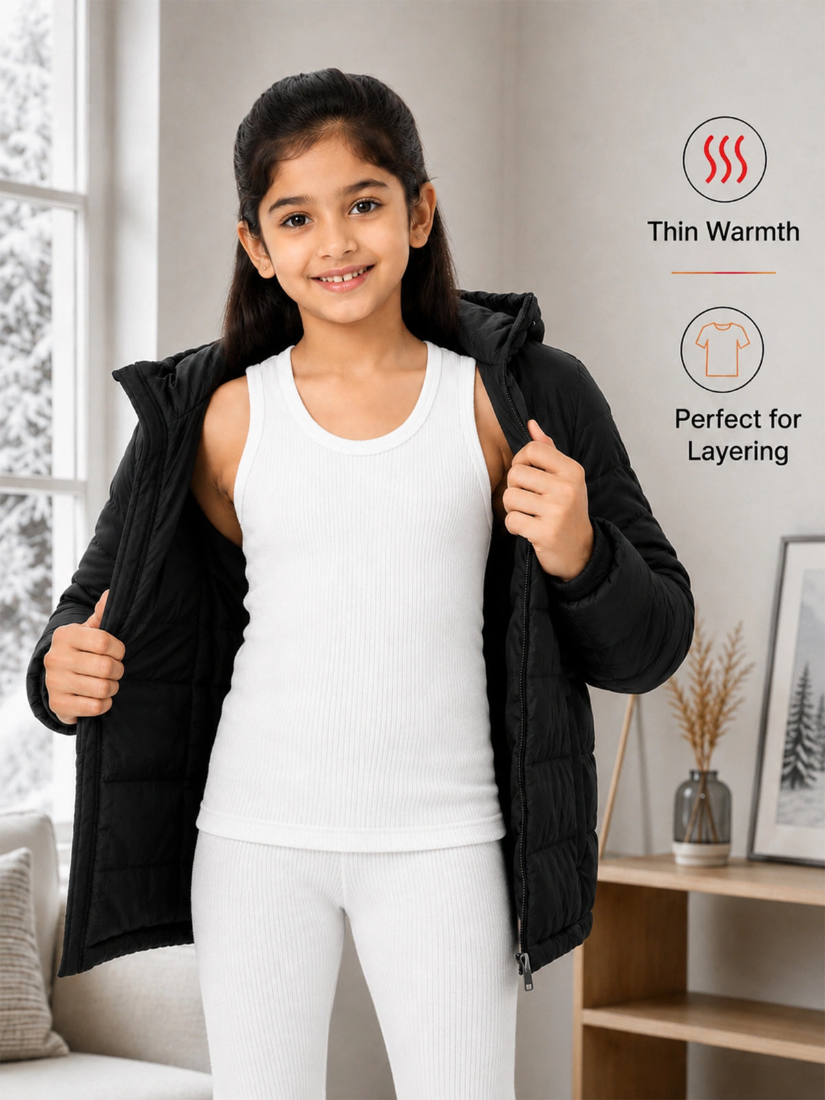 Unisex Round Neck Sleeveless Thermal Top for Warm Innerwear Comfort, Easy Winter Layering and Regular Use - Pack of 2