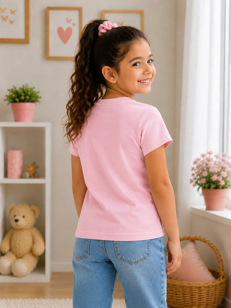 Girls T-Shirt Round Neck Half Sleeves