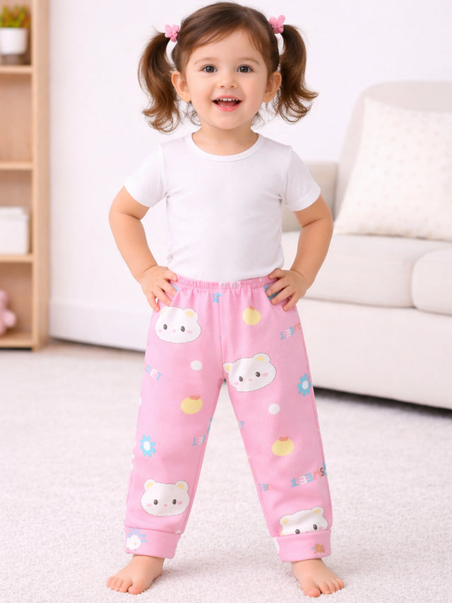 Baby Girls Pyjama with Inner Elastic for Sleepwear, Lounge Comfort and Regular Nightwear Use at Home