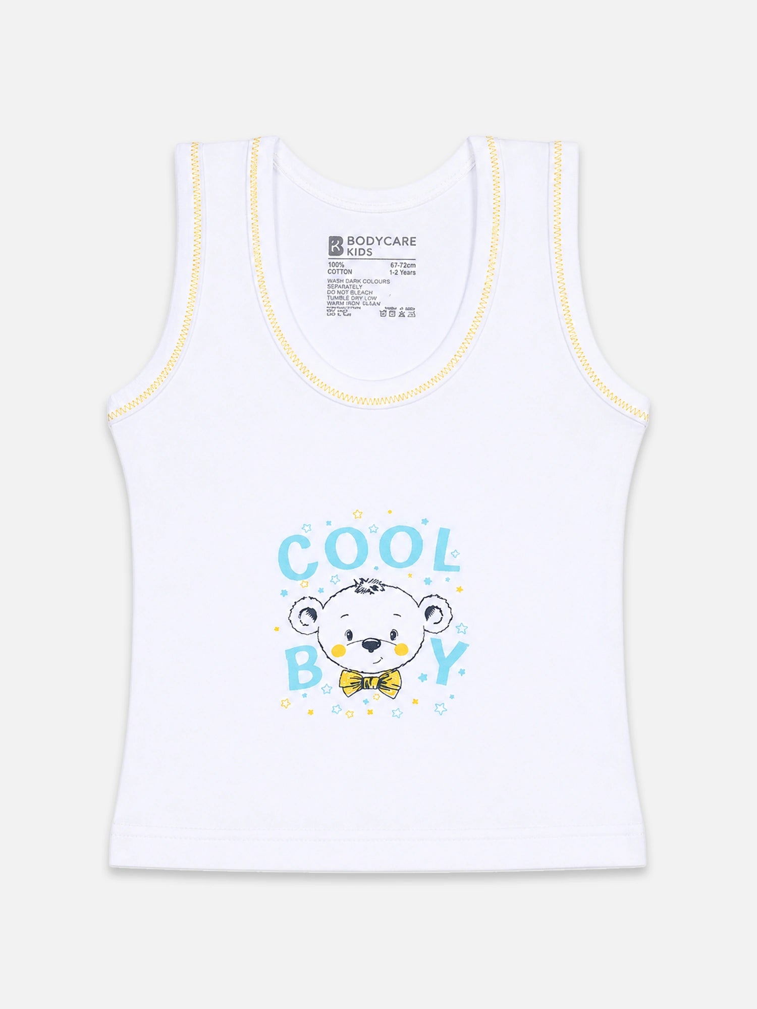 Baby Boys Round Neck Sleeveless Vest Innerwear for Comfortable Daily Wear, Easy Movement and Regular Use - Pack of 3