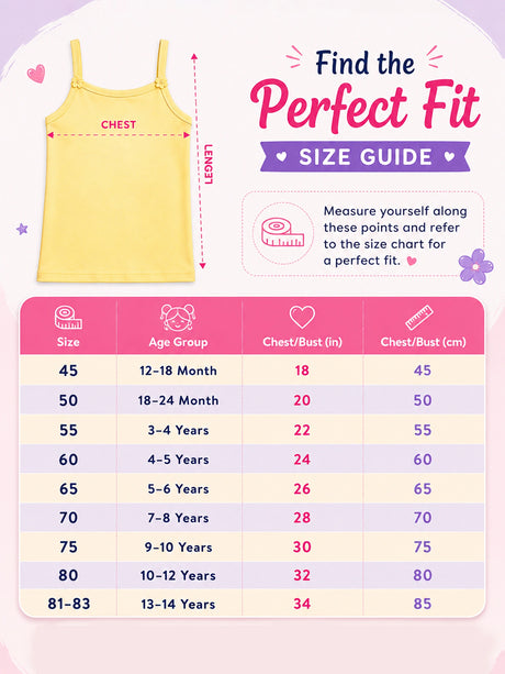 Girls Vest Dori Neck Sleeveless Pack of 4