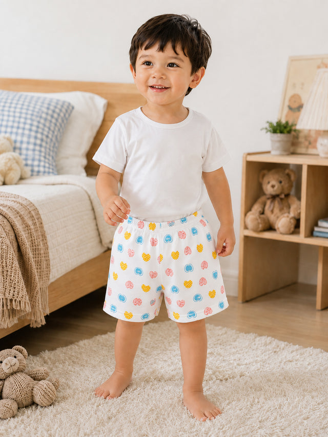 Baby Shorts with Inner Elastic Waist for Comfortable Everyday Wear, Easy Movement and Regular Use - Pack of 3