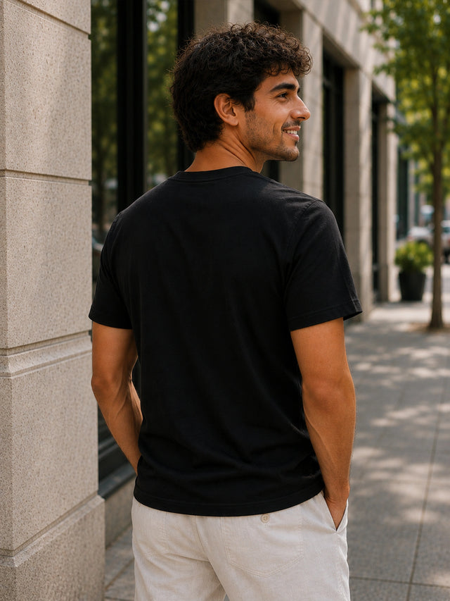 Men Round Neck Half Sleeves T-Shirt Solid Casual Wear Top for Everyday Outfits, Travel and Smart Basics