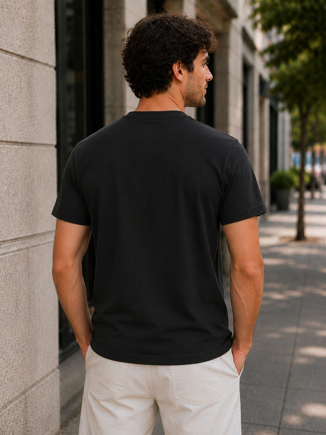 Men Solid T-Shirt Round Neck Half Sleeves with Everyday Casual Styling for Comfort and Easy Pairing Essentials