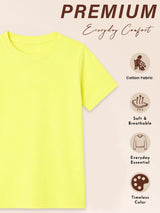 Boys Solid Round Neck Half Sleeves T-Shirt for Casual Wear, Easy Movement and Regular Wardrobe Use - Pack of 2
