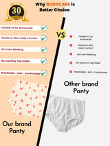 Girls 100% Cotton Panty with Inner Elastic for Everyday Innerwear Comfort and Regular Use Essentials - Pack of 3