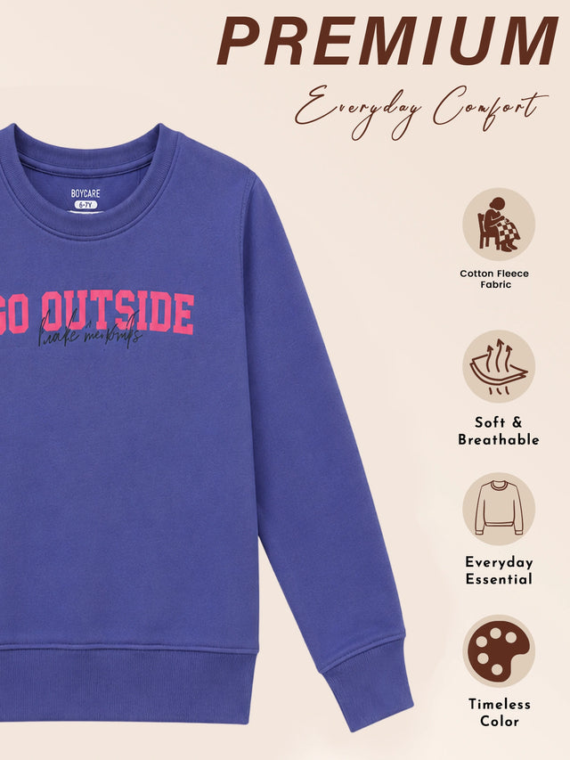 Girls Full Sleeves Round Neck Sweatshirt for Casual Wear, Easy Movement and Everyday Wardrobe Comfort