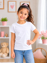 Girls Solid Round Neck Half Sleeve T-Shirt for Casual Wear, Comfortable Fit and Everyday Wardrobe Use - Pack of 1