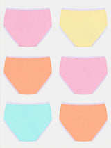 Baby Girls Cotton Printed Panty with Top Elastic Waistband for Comfortable Innerwear Essentials - Pack of 6