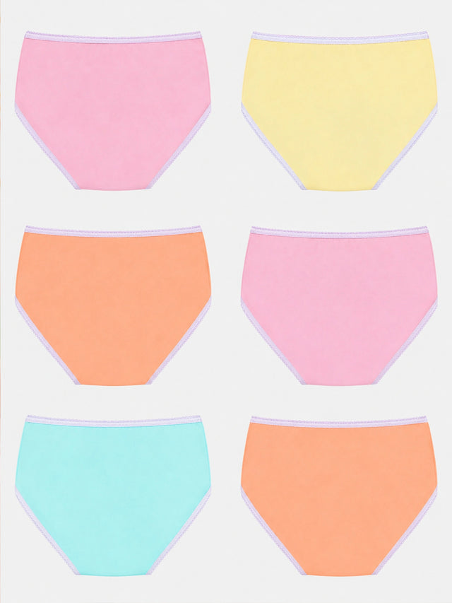 Baby Girls Cotton Printed Panty with Top Elastic Waistband for Comfortable Innerwear Essentials - Pack of 6