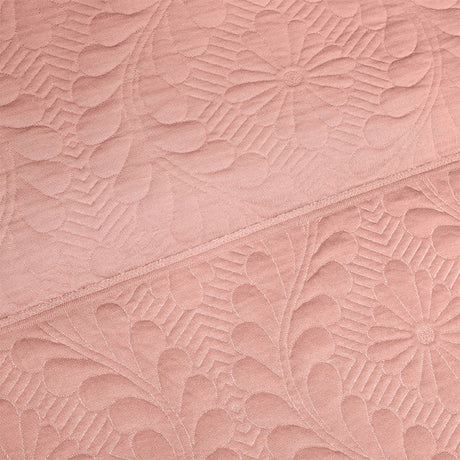 BodyComfy 100% Cotton Hosiery King-Size Fitted Bedcover – Quilted Floral Motif Print