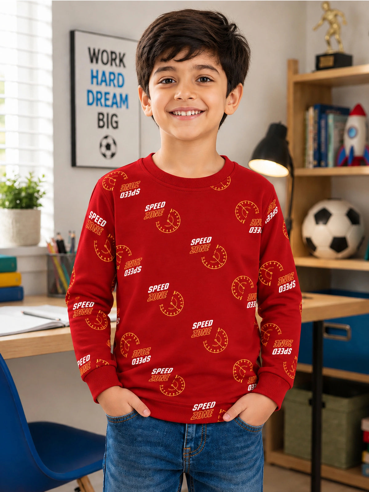 Boys Printed Round Neck Full Sleeve T-Shirt for Casual Wear, Comfortable Coverage and Everyday Wardrobe Use - Pack of 1