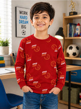 Boys Printed Round Neck Full Sleeve T-Shirt for Casual Wear, Comfortable Coverage and Everyday Wardrobe Use - Pack of 1