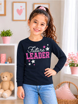 Girls Printed Round Neck Full Sleeve T-Shirt for Casual Wear, Comfortable Coverage and Regular Wardrobe Use - Pack of 1