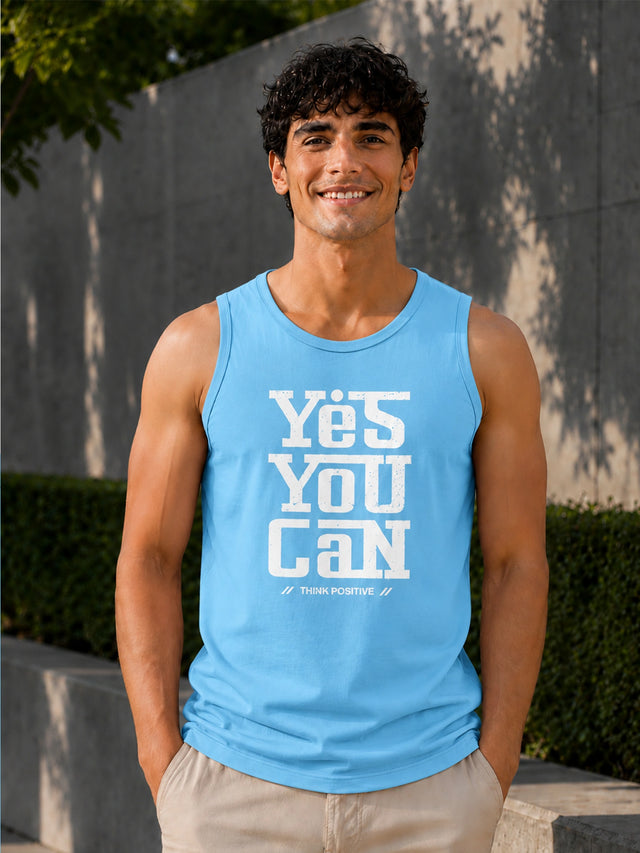 Men Cotton Printed Sleeveless T-Shirt with Round Neck, Tank Top Styling and Regular Fit for Casual Wear Comfort