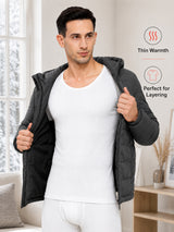 Men Antibacterial Thermal Top with Round Neck and Half Sleeves for Winter Base Layering and Cold-Weather Comfort
