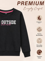 Girls Round Neck Full Sleeves Sweatshirt with Clean Casual Styling for Everyday Comfort and Cool-Weather Wear