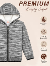 Boys Polyester Blend Hooded Full Sleeves Sweater with Comfortable Winter Wear Styling and Regular Use