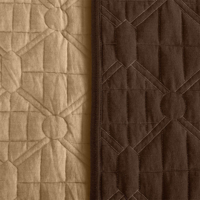 BodyComfy 100% Cotton Hosiery King-Size Fitted Bedcover – Diamond Weave Quilted Print