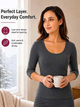 Women Antibacterial Thermal Top with Round Neck and Full Sleeves for Winter Base Layering and Cold-Weather Comfort - Pack of 1