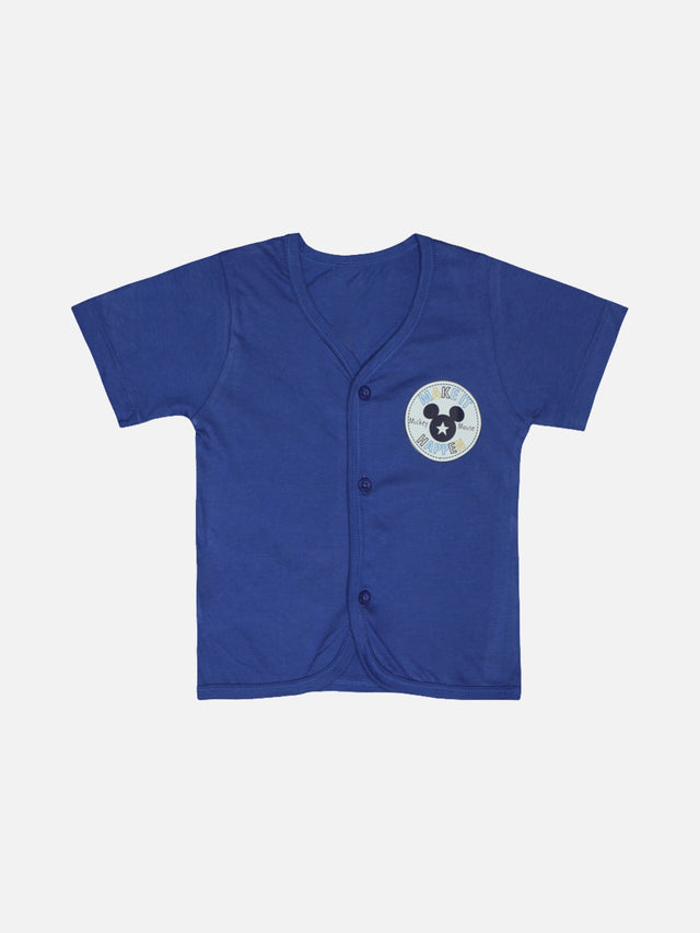 Baby 100% Cotton Front Open Half Sleeves Set for Easy Dressing, Casual Wear and Everyday Comfort Use