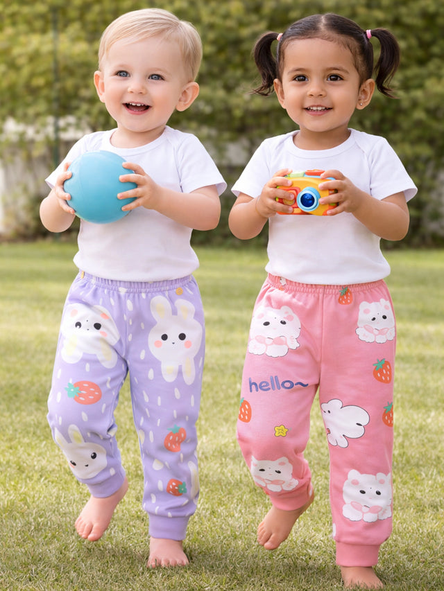 Baby Girls Pyjama with Inner Elastic for Sleepwear, Lounge Comfort and Everyday Use at Home - Pack of 1
