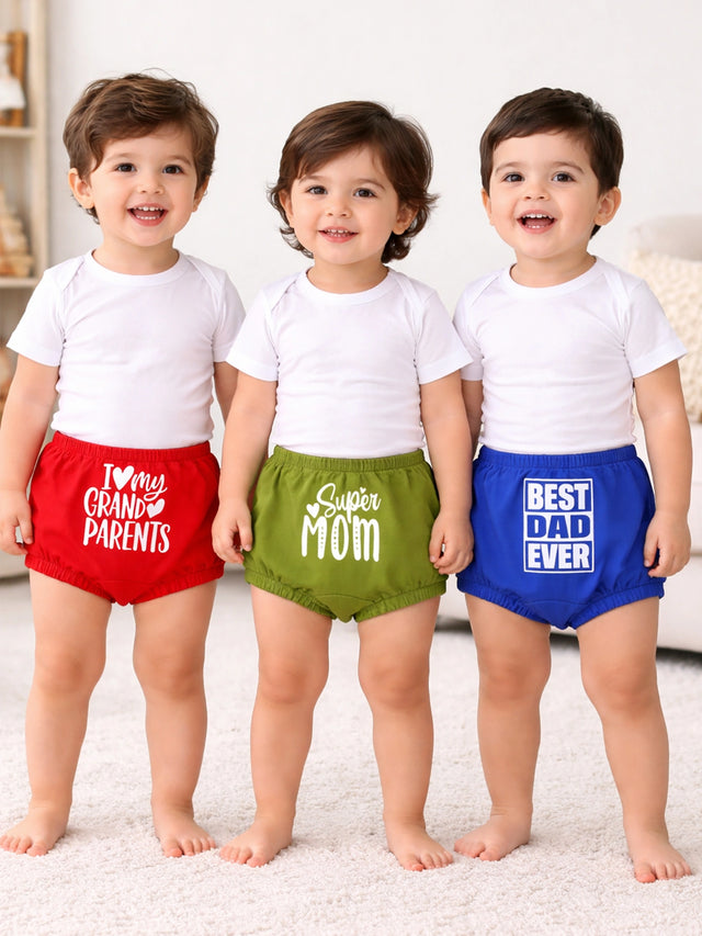 Baby Boys Cotton Blend Innerwear Trunk Printed for Everyday Innerwear Comfort, Secure Fit and Regular Use - Pack of 3